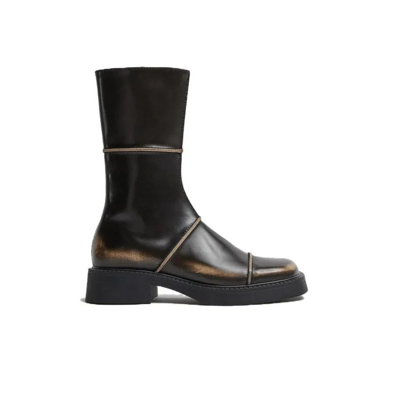 MIISTA Ankle Boots 4cm Women's Brown-1