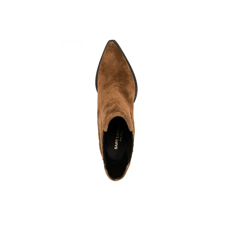 SAINT LAURENT Theo Chunky-heel Ankle Boots-3