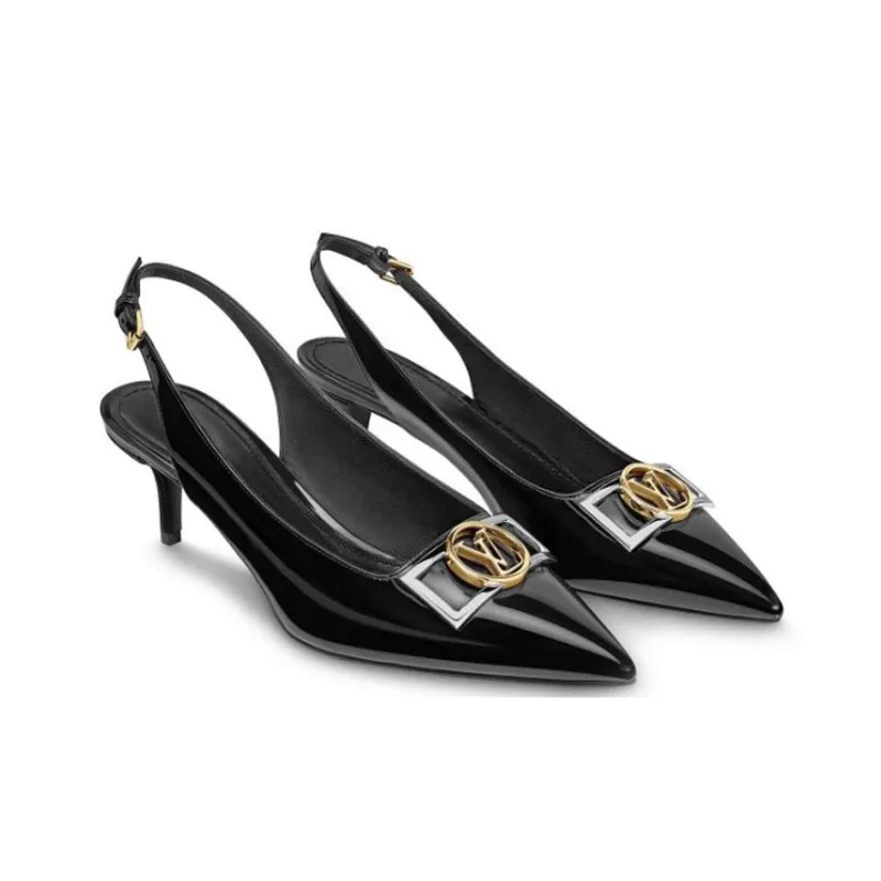 LOUIS VUITTON Insider Slim Heel High Heels 5.5cm Women's Black-2