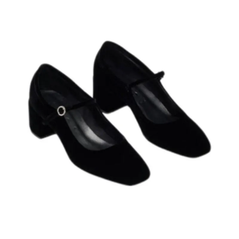 Aeyde Aline Chunky Heel High Heels 4.5cm Women's Black-3