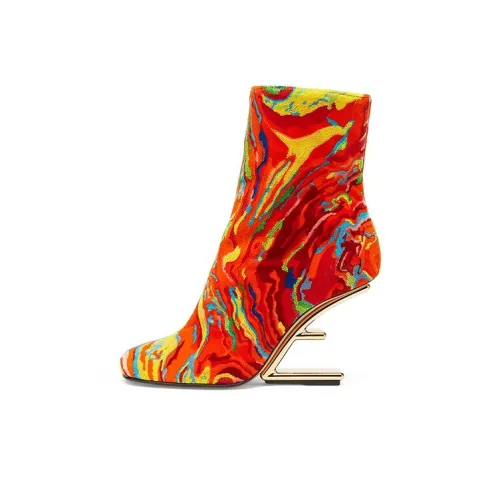 FENDI Fendi First Fashion Ankle Boots Women's Red
