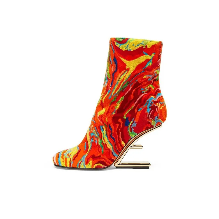 FENDI Fendi First Fashion Ankle Boots Women's Red-0
