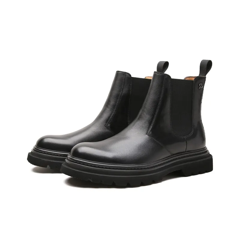 S. T.DUPONT Short Chelsea Boots 4cm Men's Black-1