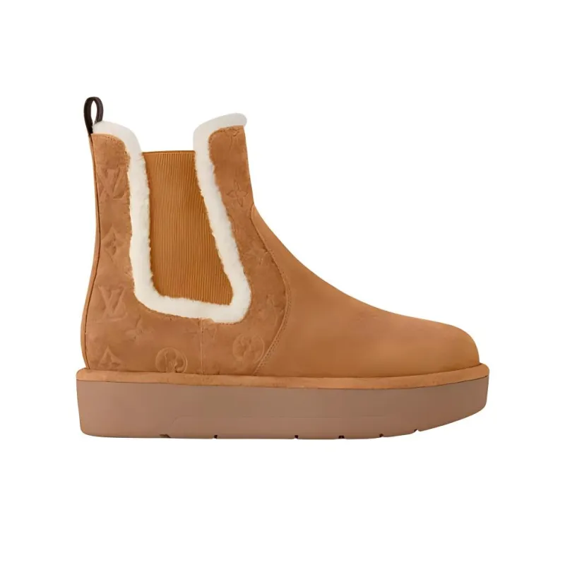 LOUIS VUITTON Aspen Short Chelsea Boots Women's Brown-1