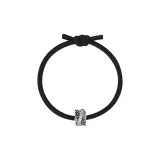 Sparkling Satin Ribbon Black Rubber Band