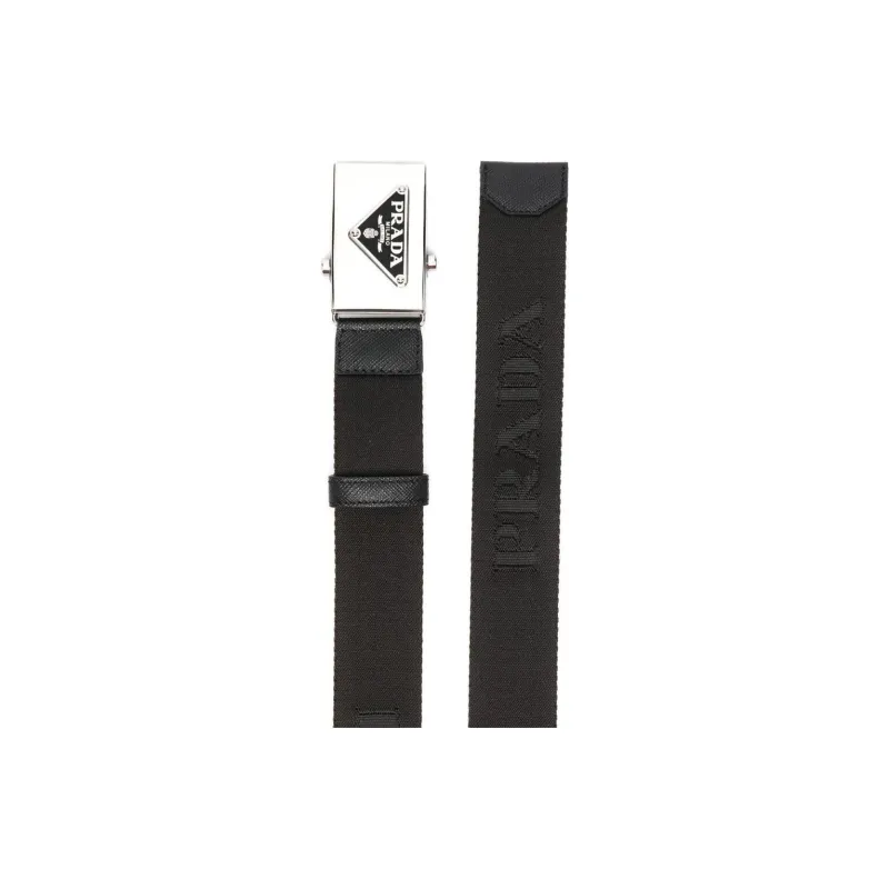 PRADA Triangle logo Saffiano Belt-3