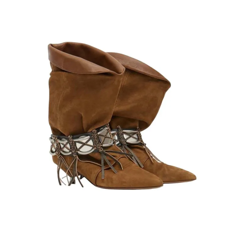 ISABEL MARANT Edrik Gaucho Ankle Boots 4.5cm Women's Brown-2