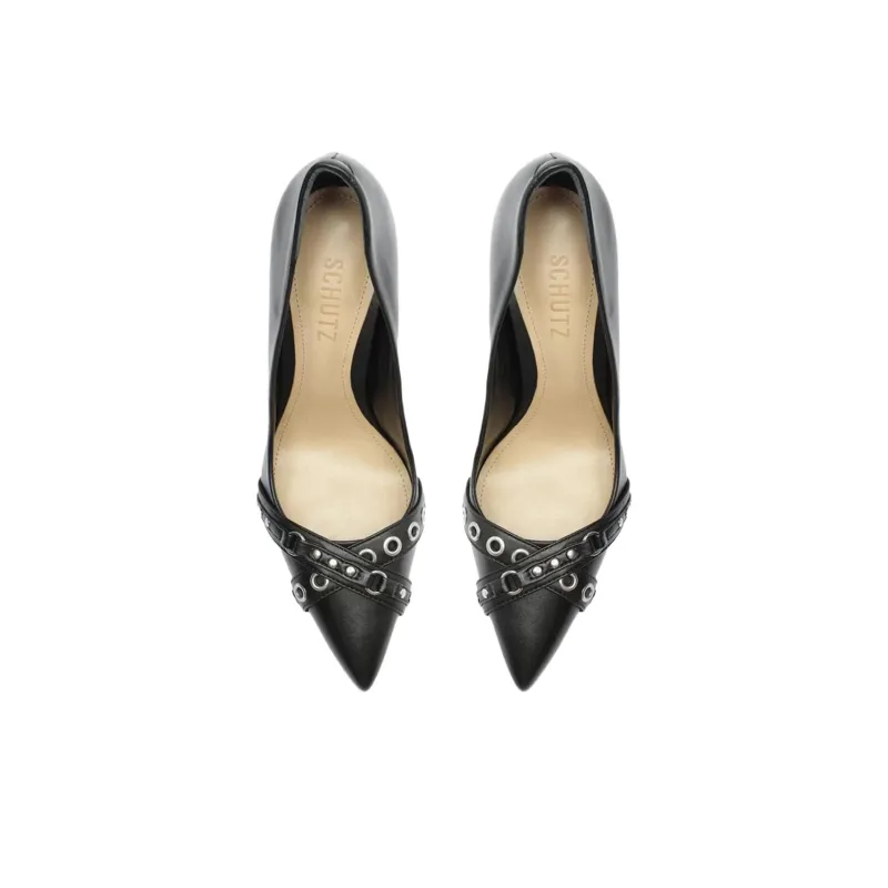 Schutz Slim Heel High Heels Women's Black-4