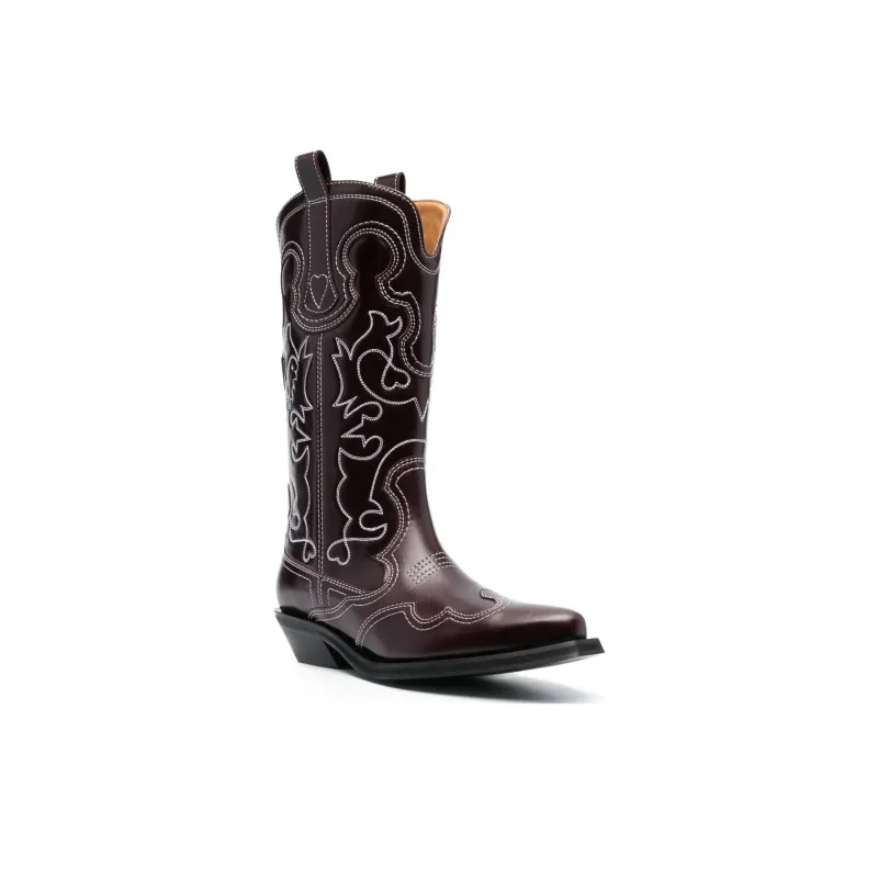 GANNI 40mm Mid-calf Western Boots-2