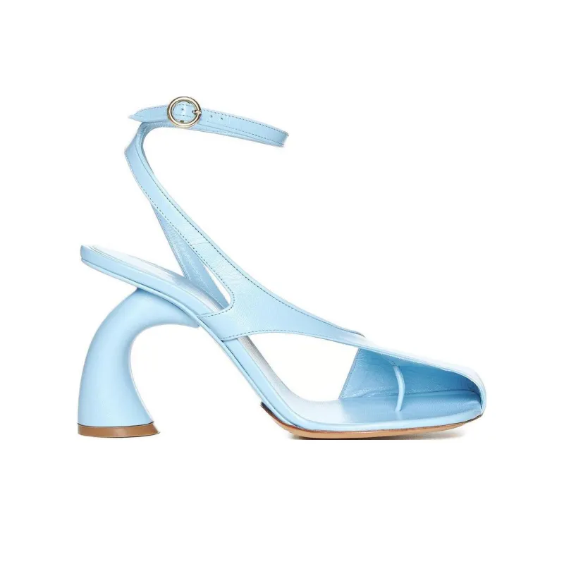 DRIES VAN NOTEN Chunky Heel Strap Sandals Women's Blue-1