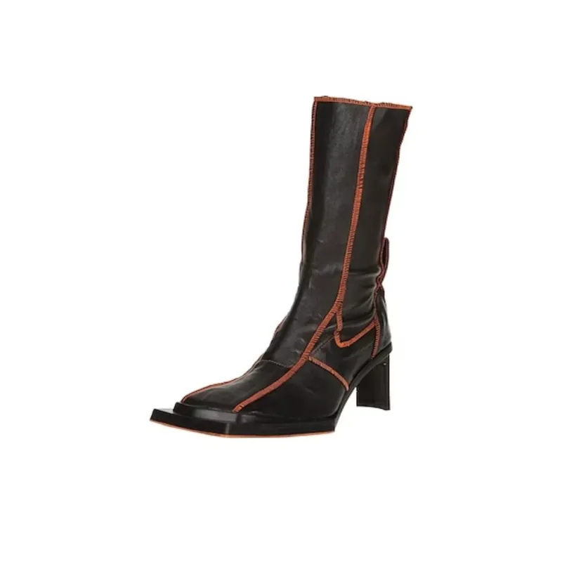MIISTA Ankle Boots 6cm Women's Black Orange-2