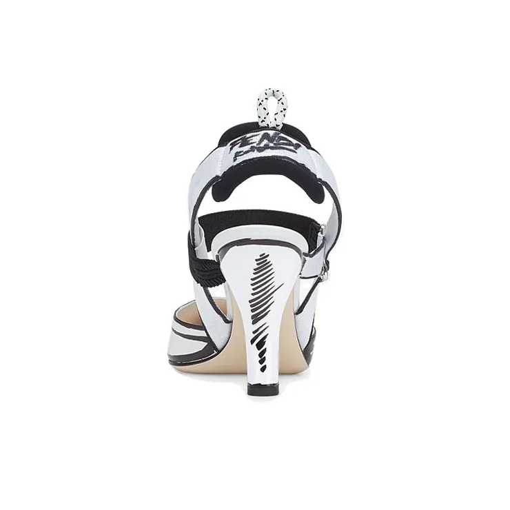 FENDI Colibri Slim Heel High Heels Women's White-3