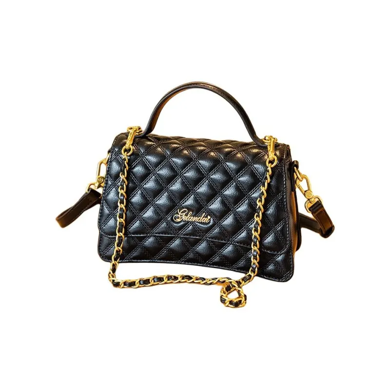 GELANDAI Cow Leather Crossbody Bag Regular Women's Black-2