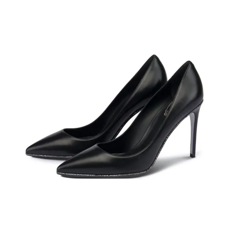 RENE CAOVILLA GRACE Slim Heel High Heels 8cm Women's Black-2