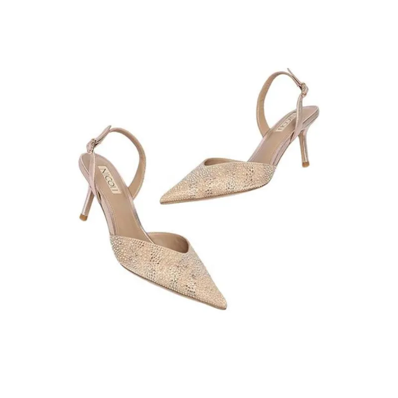 NICOLI Messina Slim Heel High Heels 7cm Women's Yellow-4