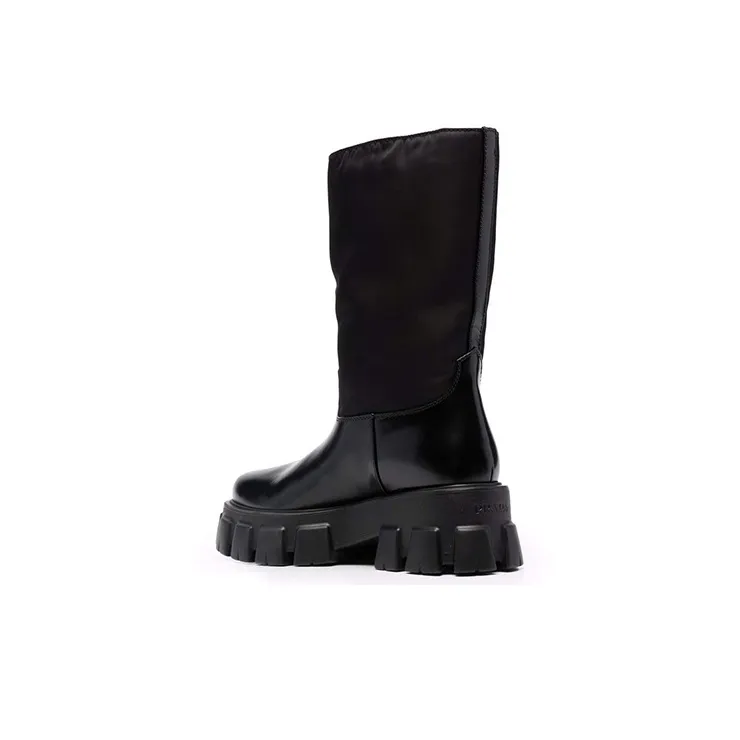 PRADA Monolith Knee high Boots Women's Black-2