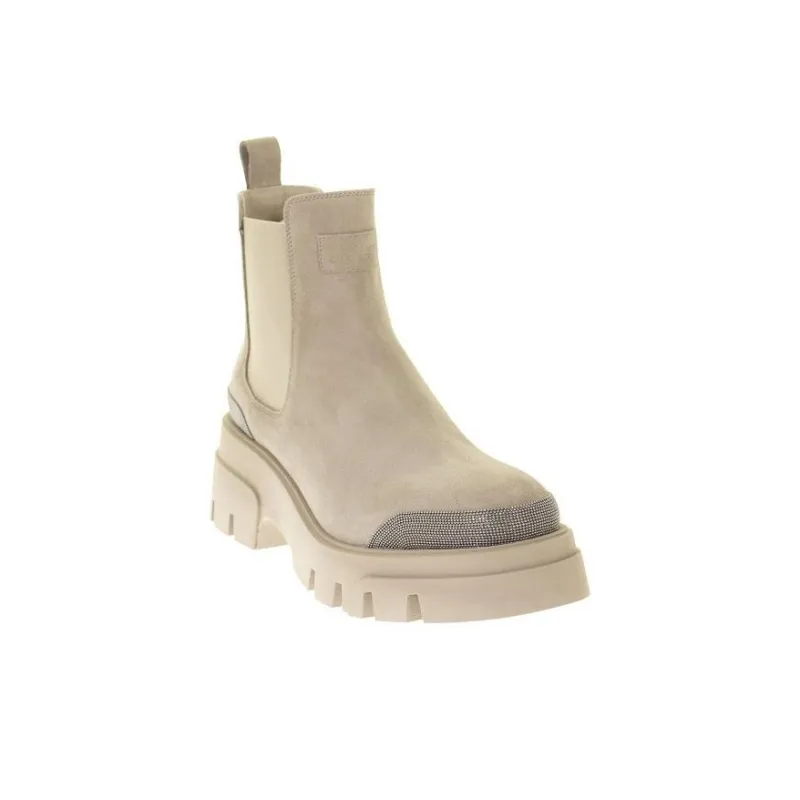 Brunello Cucinelli Short Chelsea Boots Women's Dove Gray-2