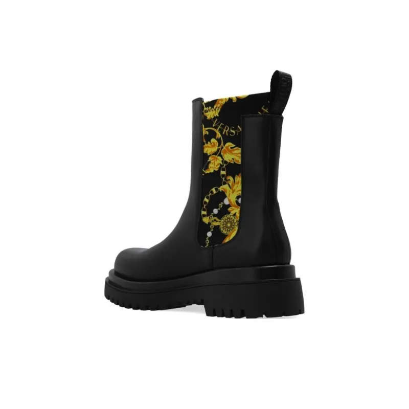 VERSACE JEANS COUTURE Short Chelsea Boots 3.5cm Women's Black-4