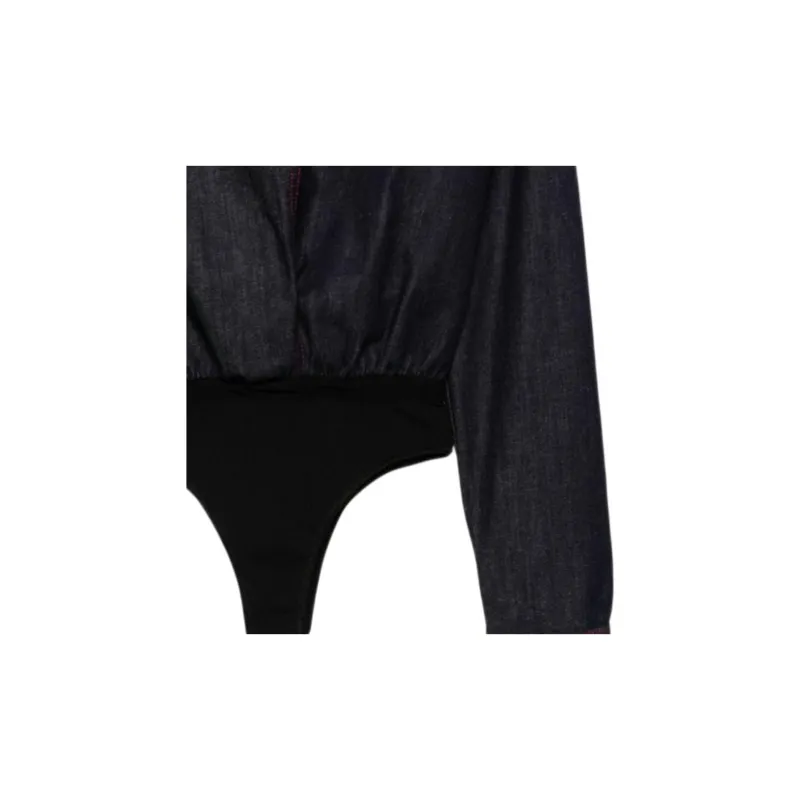 Alaia Hooded Denim Bodysuit-5
