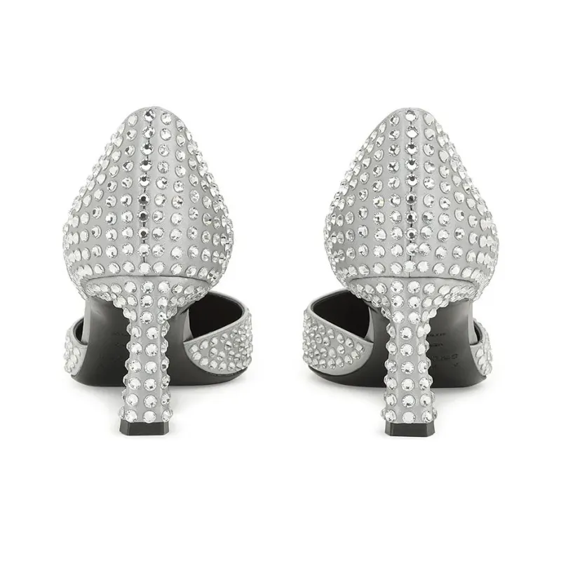 SERGIO ROSSI Slim Heel High Heels 5cm Women's Silver-3