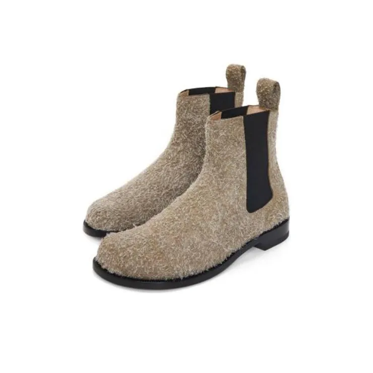 LOEWE Textured Round-toe Boots-2