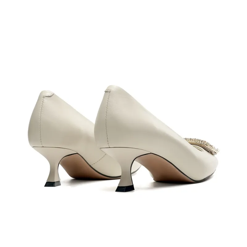 CERRUTI 1881 Slim Heel High Heels 4.6cm Women's Beige-3