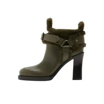 Burberry Italian Ankle Boots 8.5cm Women's Green