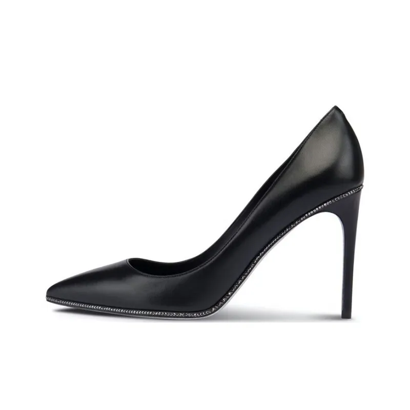 RENE CAOVILLA GRACE Slim Heel High Heels 8cm Women's Black-0