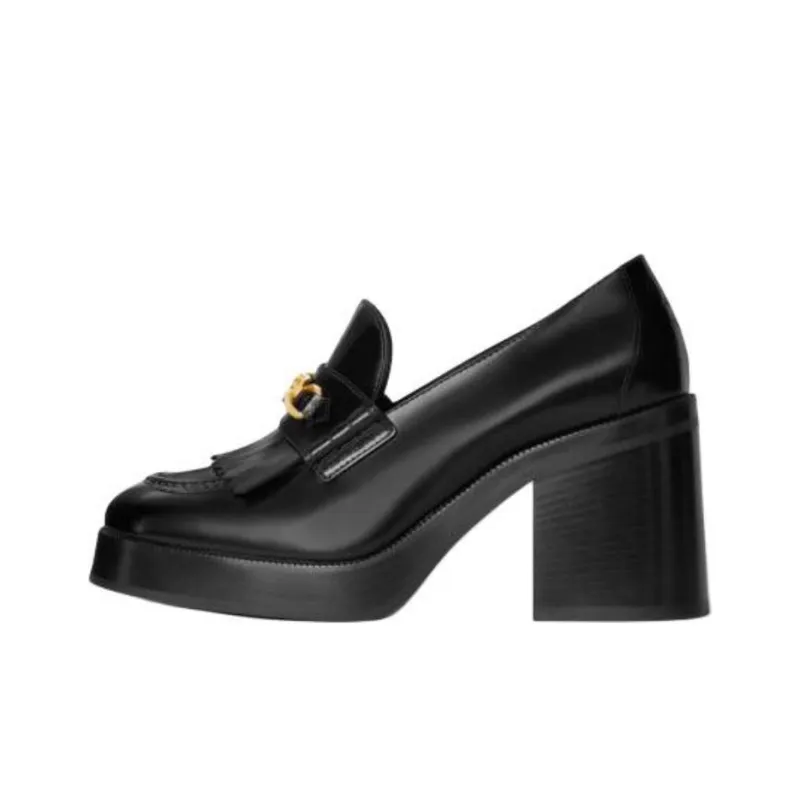 CELINE Chunky Heel High Heels Women's Black-0