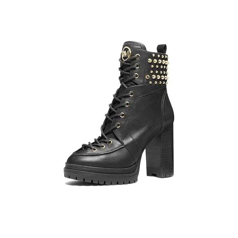 Michael Kors Yvonne 100mm Studded Leather Boots-3