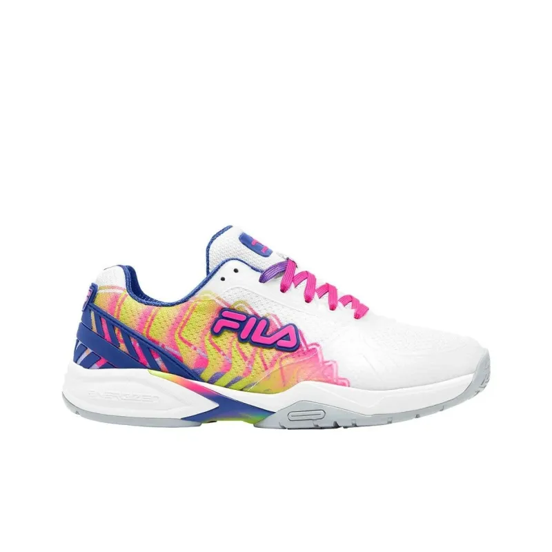 FILA Volley Zone Slip Resistant Low Top Running Shoes Women's White Red Blue-1