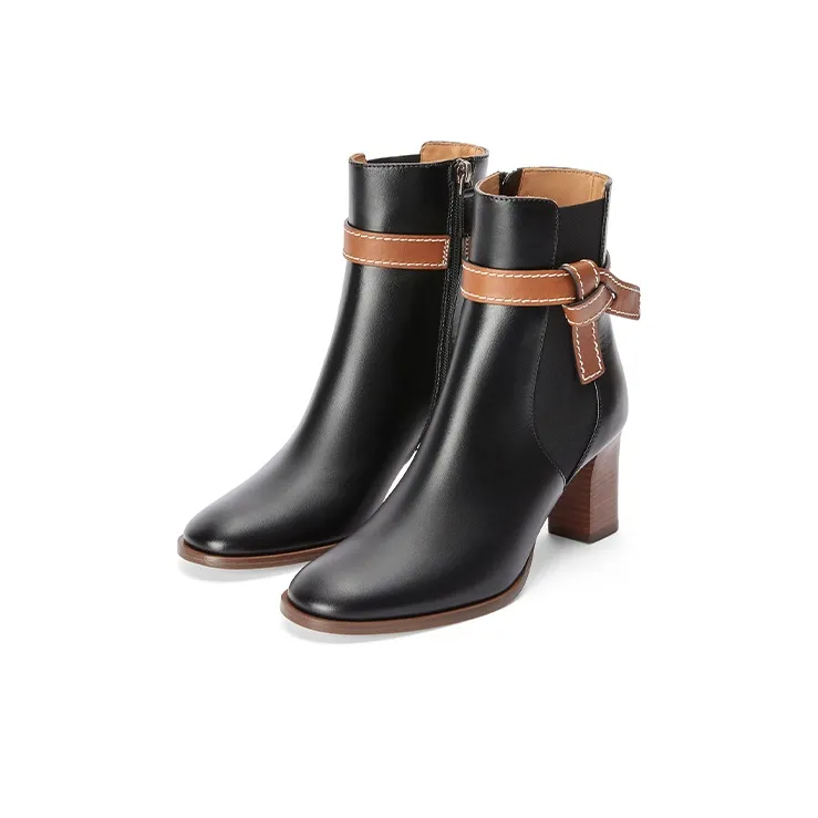 LOEWE Gate Chunky Heel High Heels Women's Black-2