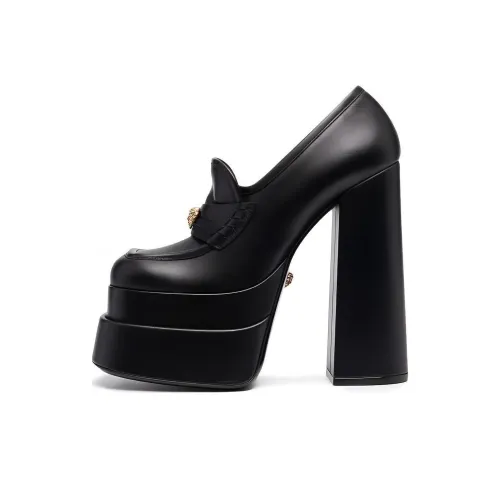 VERSACE Chunky Heel High Heels Women's Black