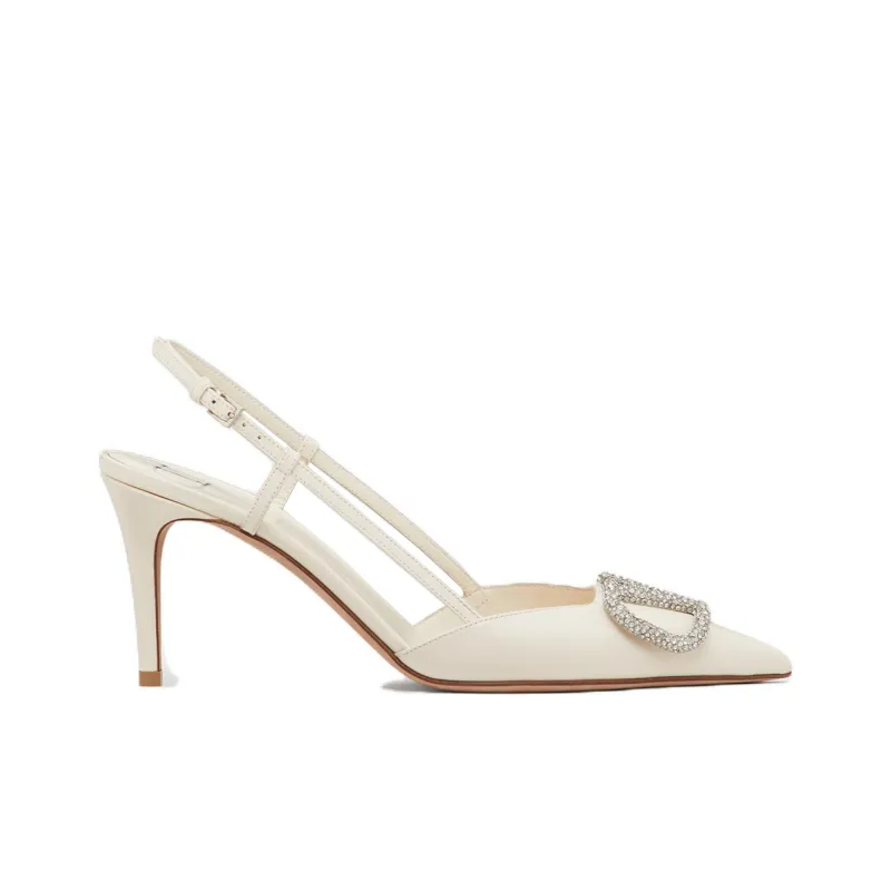 Valentino Slim Heel High Heels Women's White-1