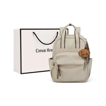 Simvay Clos Canvas Bag Backpack Medium Size Women's Ecru/Black