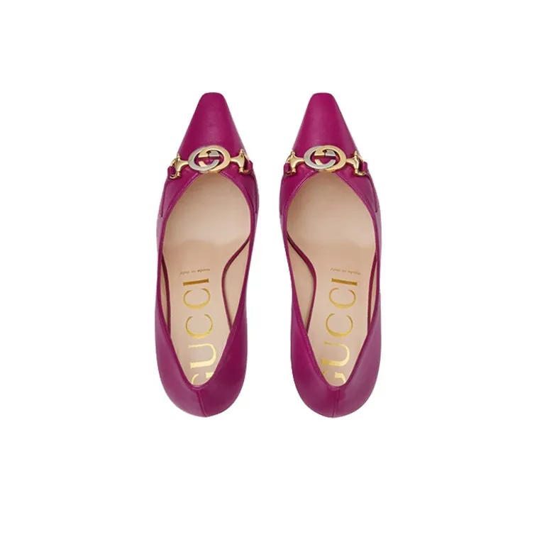 GUCCI Zumi Slim Heel High Heels 7.5cm Women's Fuchsia-3