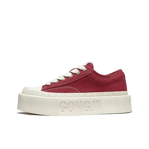 GONGJI Square Inches Skateboard Shoes Women's Mid Top