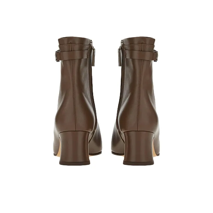 FERRAGAMO Vara Ankle Boots Women's Brown-4