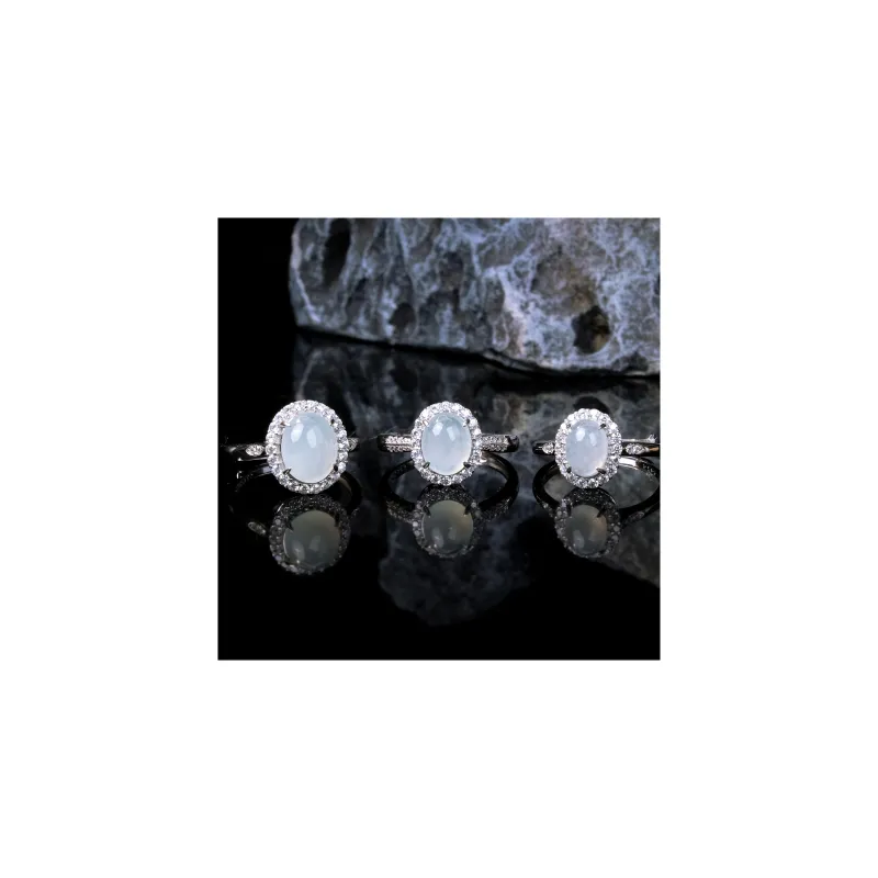 Pengshan Ice Glutinous Jadeite Rings Unisex-8