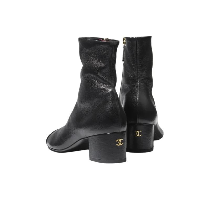 CHANEL Ankle Boots 5cm Women's Black-4