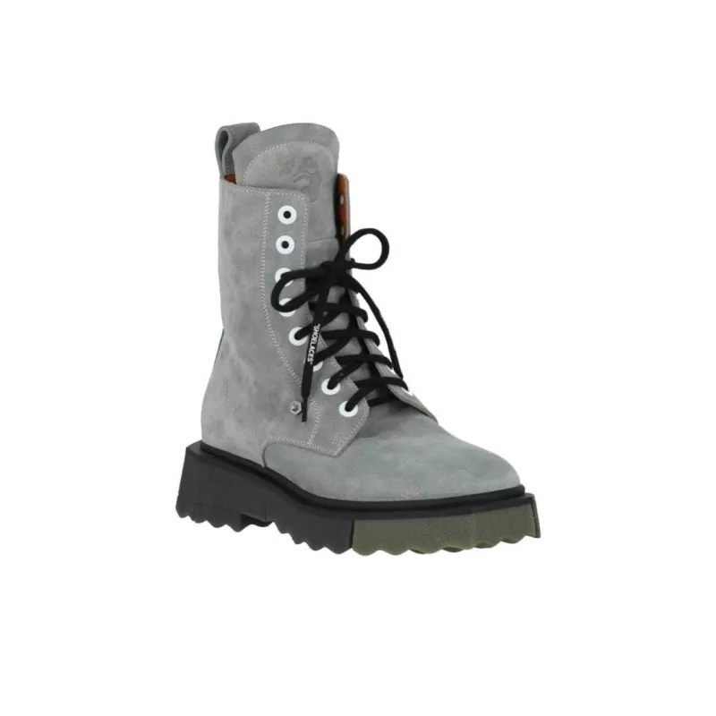 OFF-WHITE Spongesole Leather Ankle Boot Sand Black-2