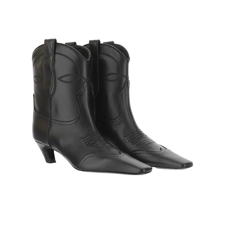 KHAITE The Dallas 45mm Leather Ankle Boots-3
