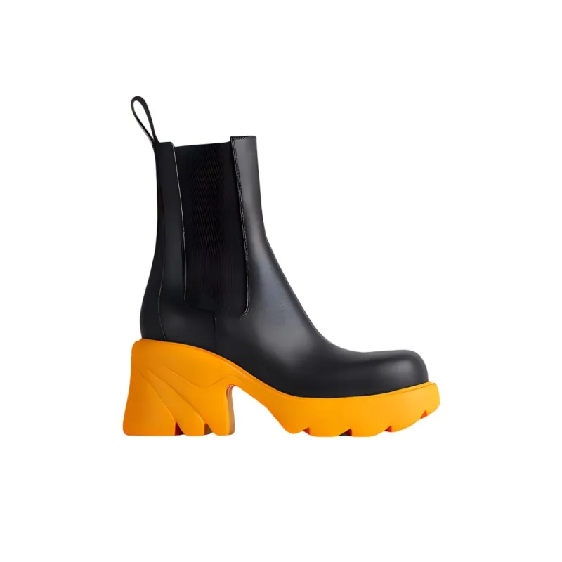 Bottega Veneta Flash Boots Black Tangerine Women's-1