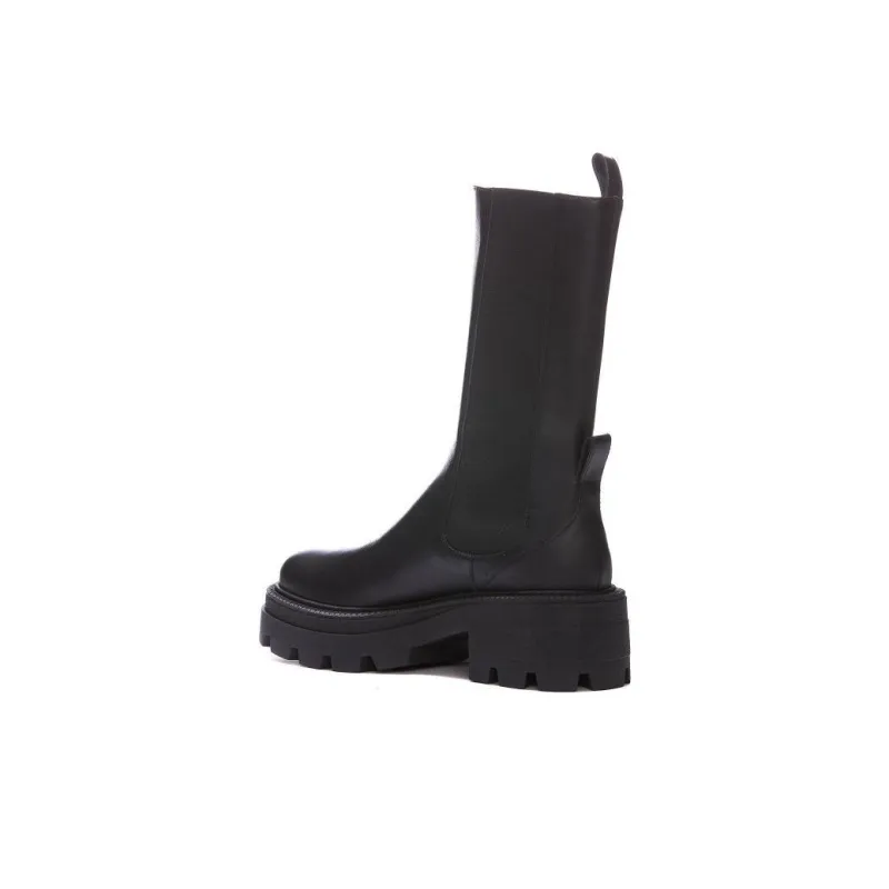 SERGIO ROSSI Chunky-soled Leather Boots-2