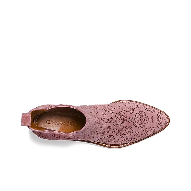 COACH Bowery Chelsea Ankle Boots Women's Gray Rose-3