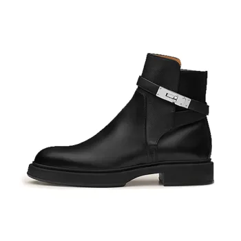 HERMES Veo Ankle Boots Men's Black