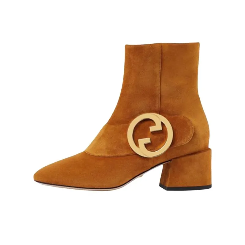 GUCCI Blondie Ankle Boots Women's Brown-0