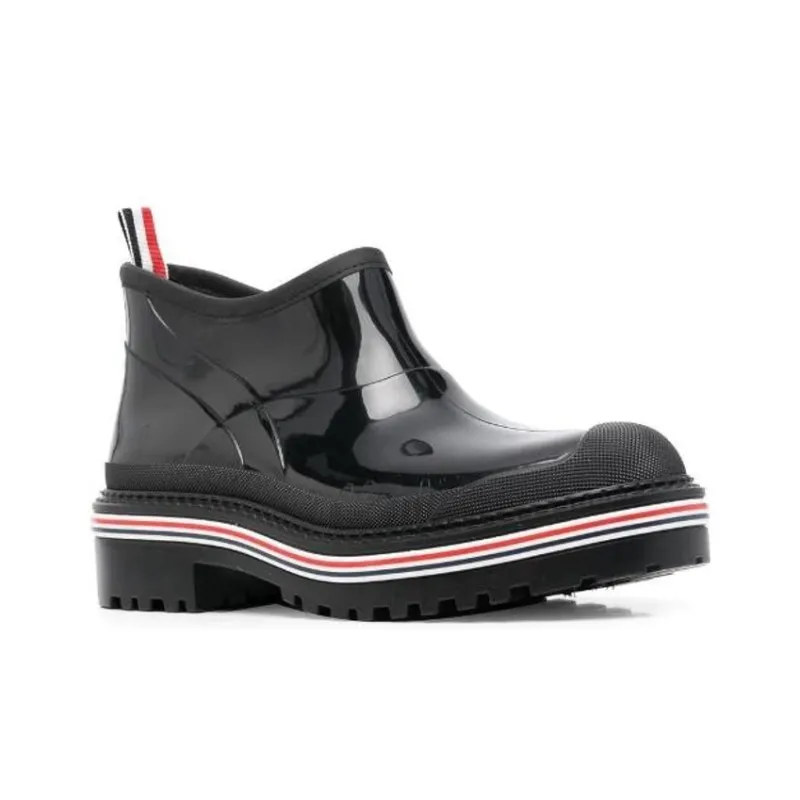 THOM BROWNE Stripe-trim Ankle Boots-2