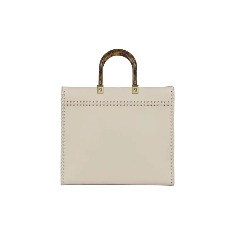 FENDI Calfskin Tote Bag, Shopping Bag, Shoulder Bag, Handbag Women's Ivory White-2
