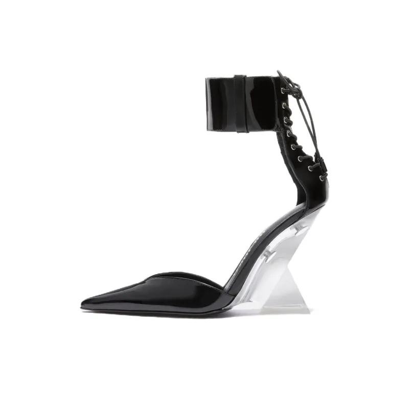 The Attico Morgan Pointed Toe Anklet Pumps-0